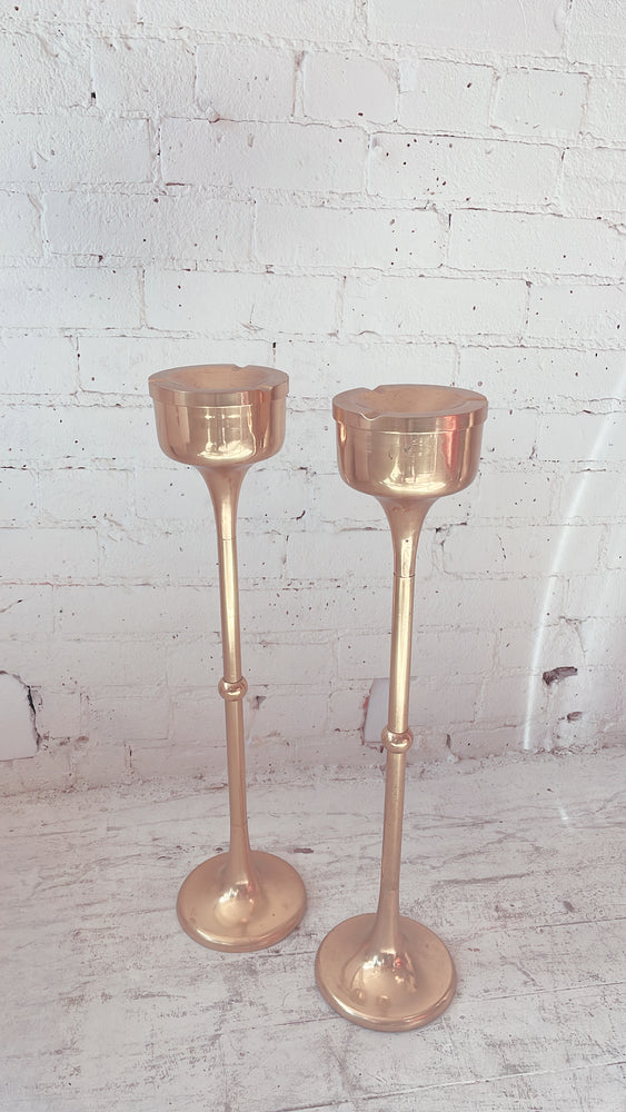 Vintage Maitland Smith Brass Floor Ashtray