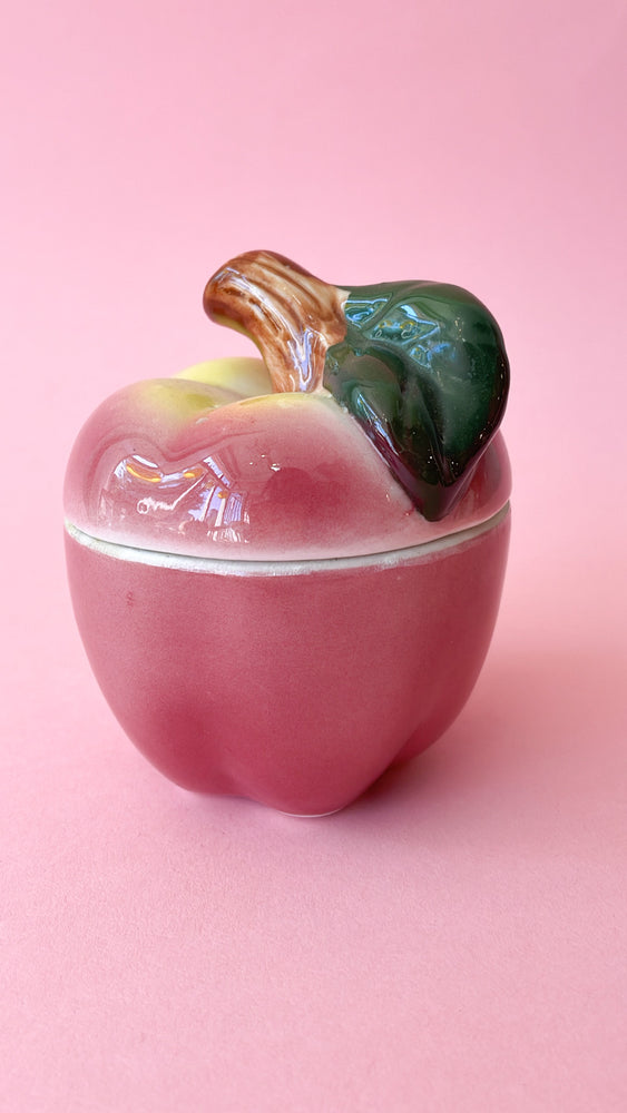 Vintage Ceramic Apple Stash Jar