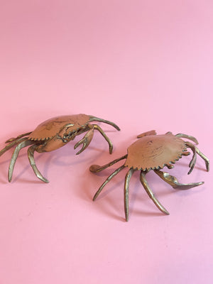 Vintage Brass Crab Ashtray