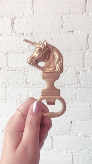 Vintage Brass Unicorn Opener