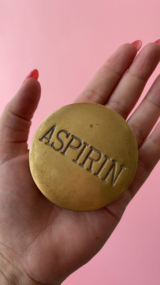 Vintage Brass Aspirin Pill Container