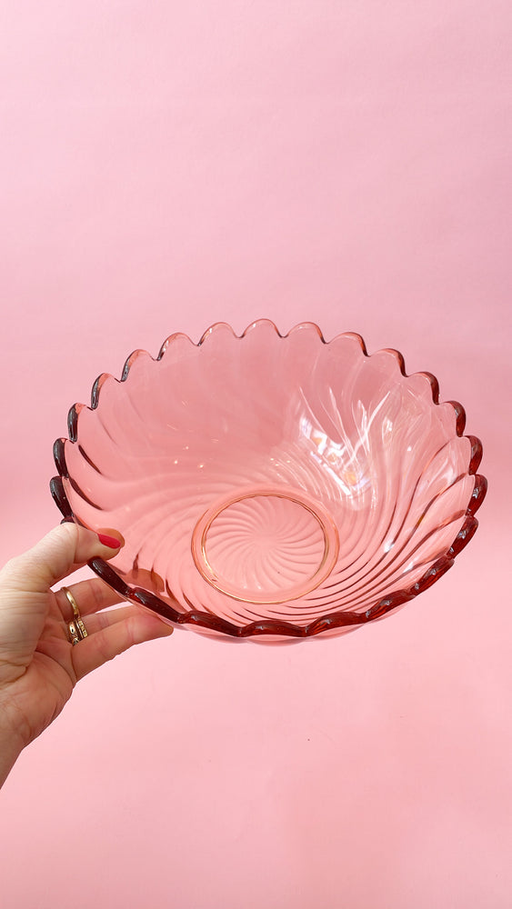 Vintage Depression Glass Serving Bowl and Plate