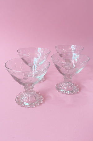 Vintage Bubble Bottom Cocktail Glasses