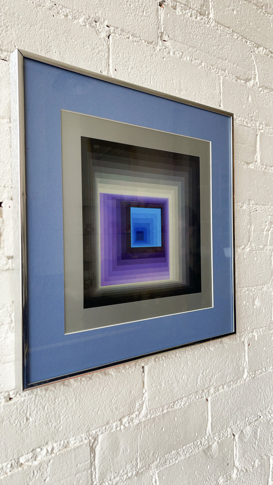 Vintage Victor Vasarely Op Art Print "Reytey"