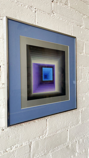 Vintage Victor Vasarely Op Art Print "Reytey"