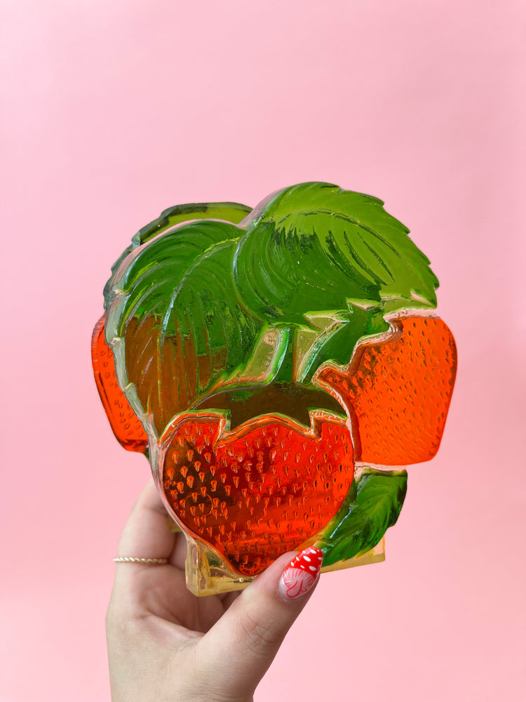 Vintage Lucite Strawberry Napkin Holder