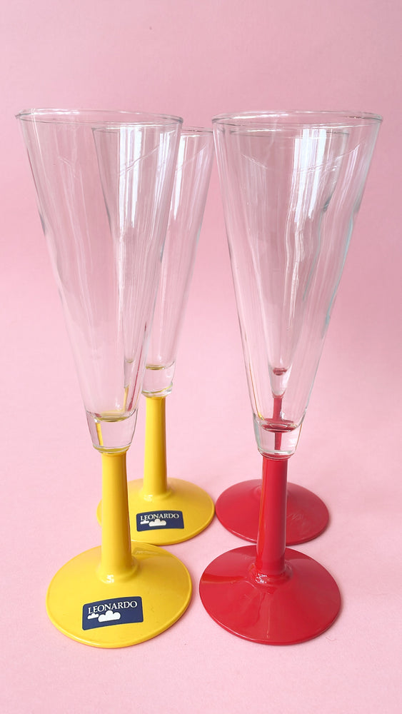 Vintage 90's Champagne Flutes