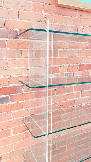 Vintage Roche Bobois 1970’s Glass and Lucite Shelf