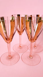 Vintage Pink and Gold Wine Glasses