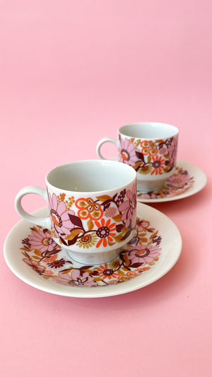 Vintage Demitasse Espresso Cups & Saucers