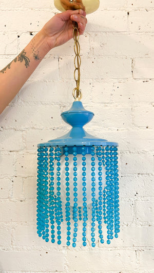 Vintage Beaded Hanging Pendant Light