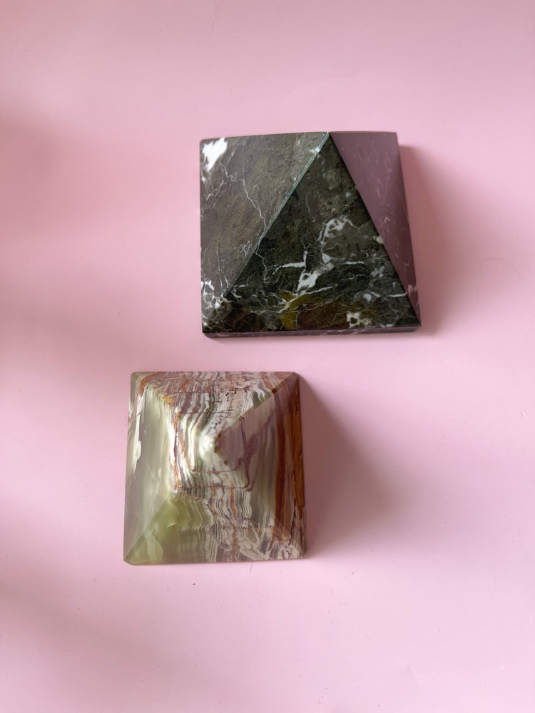 Vintage Onyx & Marble Pyramids