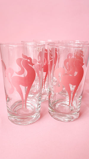 Vintage Mid Century Pink Pony Glasses