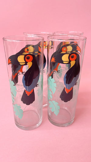 Vintage Toucan Collins Glasses