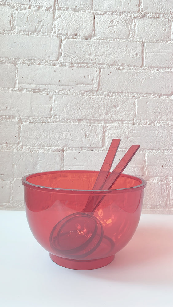Vintage Amber Dansk Salad Bowl and Tongs