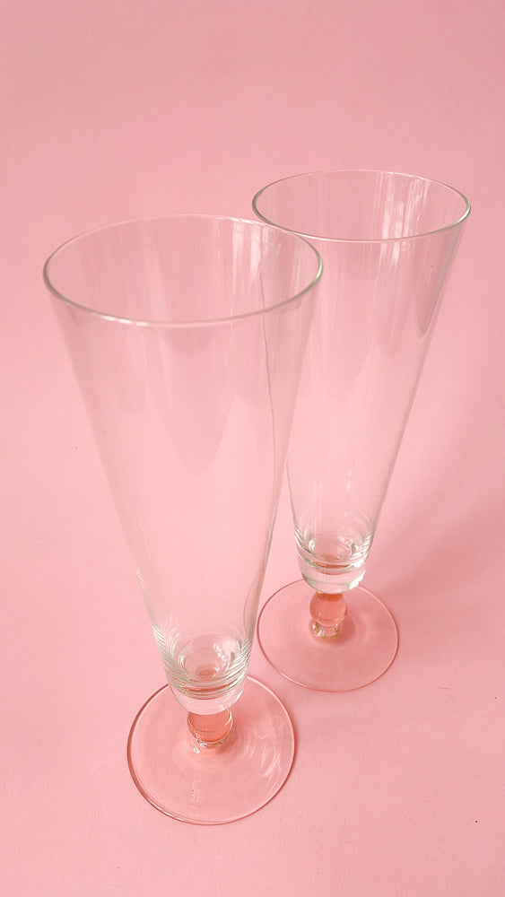 Vintage Pink Beer Glasses