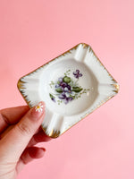 Vintage Floral Ceramic Ashtray