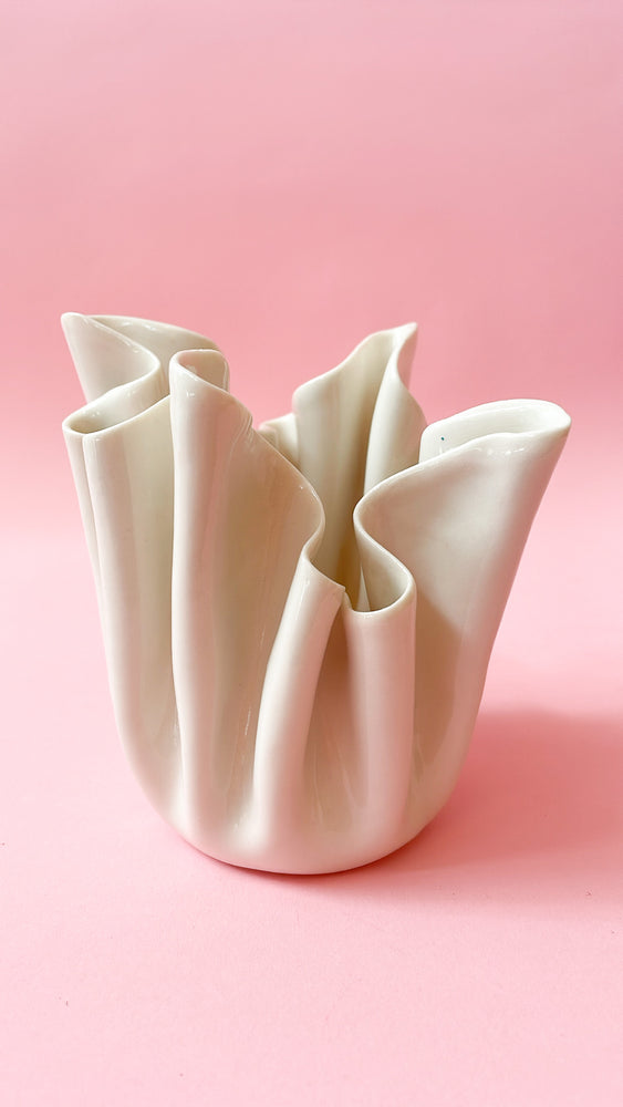 Vintage Draped Porcelain Vase by Carol Barclay