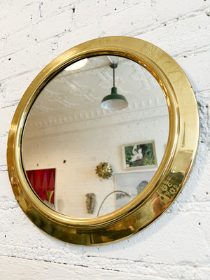 Vintage Round Brass Mirror