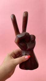 Vintage Wooden Peace Hand