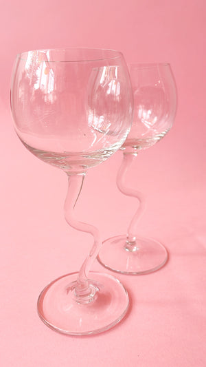 Vintage Zig Zag Wine Coupes