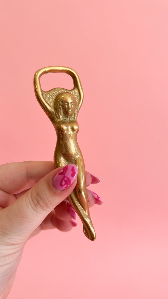 Vintage Brass Nude Lady Bottle Opener