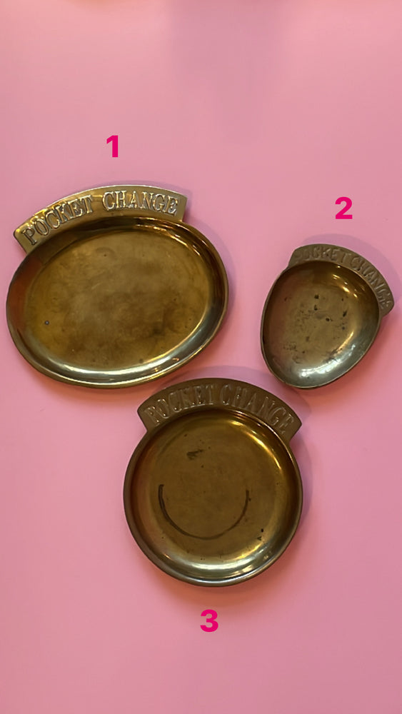 Vintage Brass Pocket Change Dish