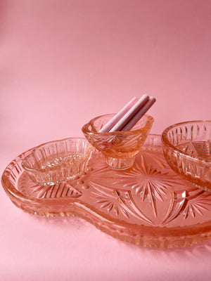 Depression Glass Vanity/ Smoking Set