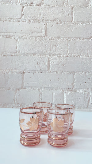 Vintage Gold Flower Shot Glasses