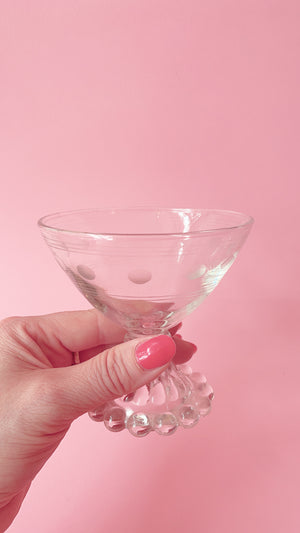Vintage Bubble Bottom Cocktail Glasses