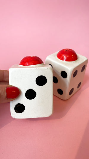 Vintage Ceramic Dice Salt & Pepper Shakers