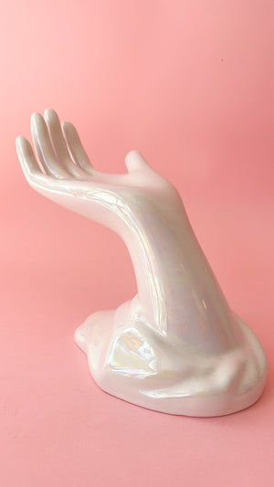 Vintage Ceramic Iridescent Hand