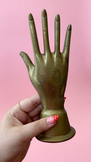 Vintage Brass Hand Ring Holder