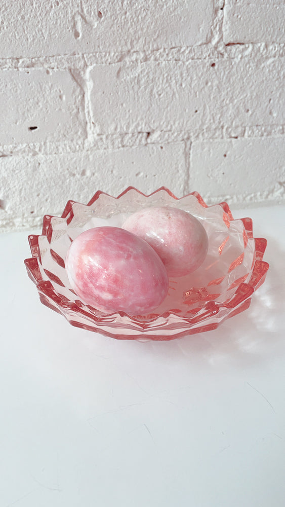 Vintage Depression Glass Dish With Feet