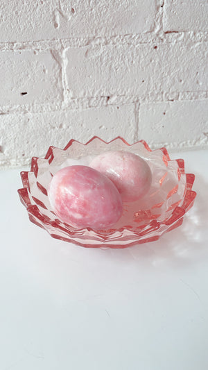 Vintage Depression Glass Dish With Feet