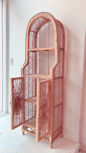 Vintage Rattan Shelving Unit