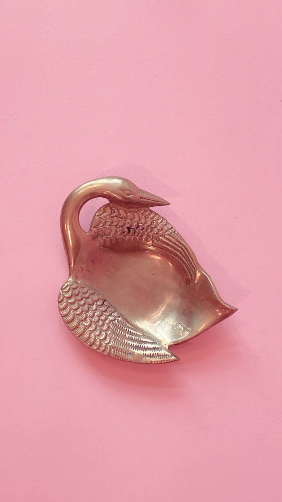 Vintage Brass Swan Dish