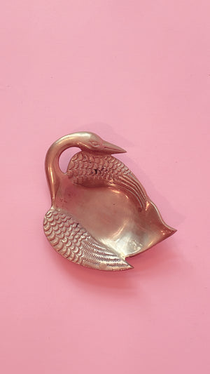 Vintage Brass Swan Dish