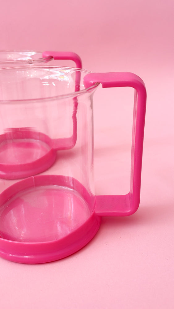 Vintage Pink Bodum Style Coffee Mugs