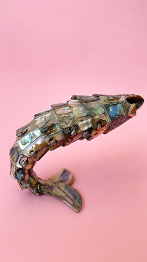 Vintage Los Castillo Abalone Articulated Fish Bottle Opener