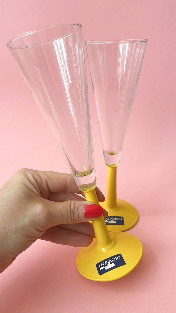 Vintage 90's Champagne Flutes