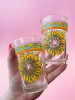 Vintage Sunflower Juice Glasses