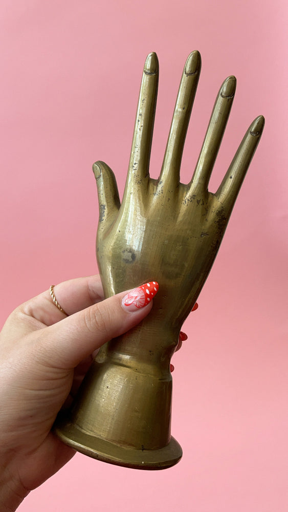 Vintage Brass Hand Ring Holder