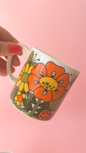 Vintage Flower Power Coffee Mugs