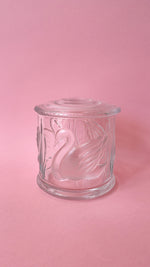 Vintage Gloria Vanderbilt Embossed Swan Stash Jar with Lid