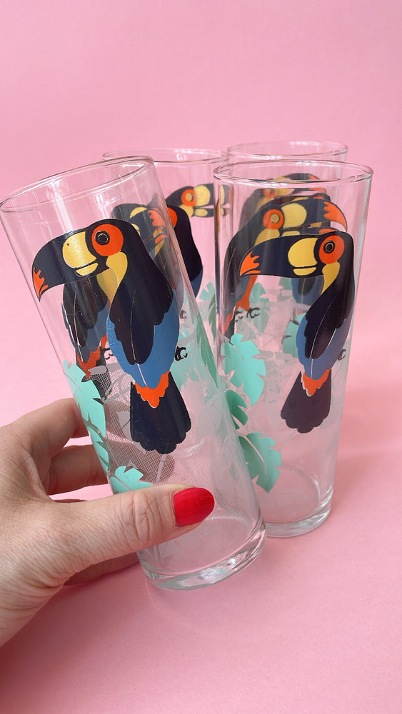 Vintage Toucan Collins Glasses