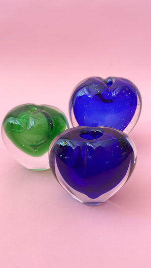 Vintage Art Glass Heart Vase