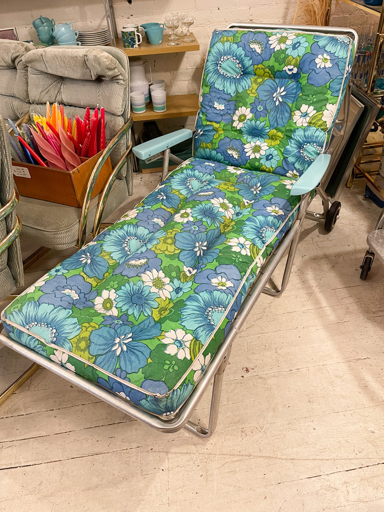 Vintage 70's Retro Folding Patio Chaise Lounge