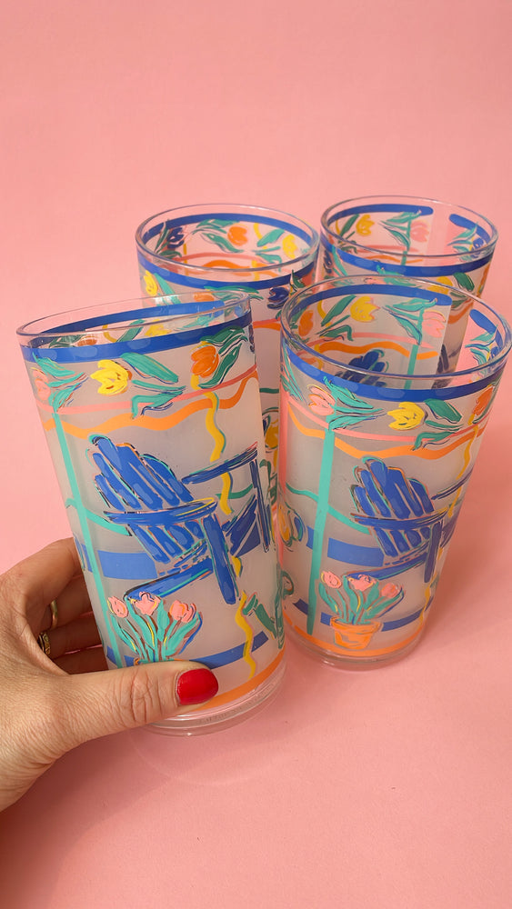 Vintage Abstract Adirondack Chair Tumblers