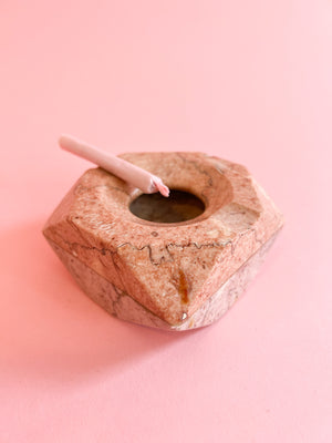 Vintage Pink Marble Cuba Ashtray